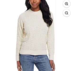 NWT Weatherproof Vintage Women's Chenille Holiday Pullover Sweater Cream Large